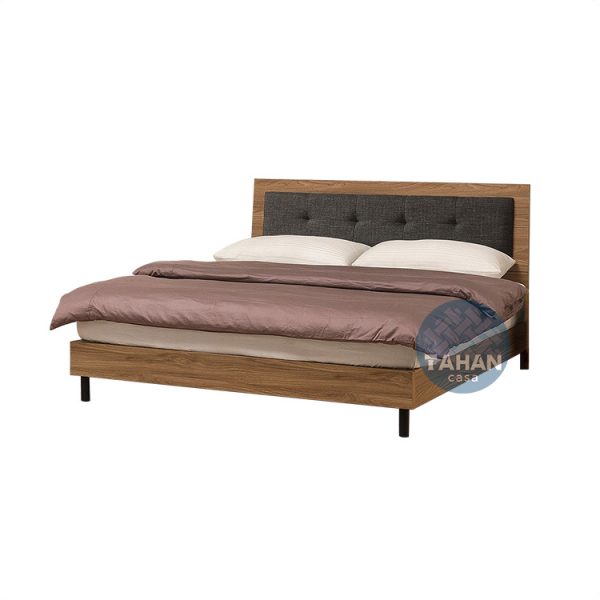 5尺古橡色床片式雙人床台