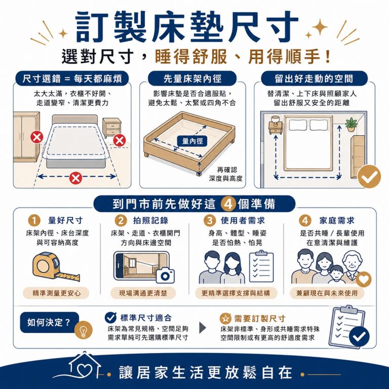 大漢家具提醒，在考慮訂製床墊之前，要先做好這些準備，才能評估自己的需求