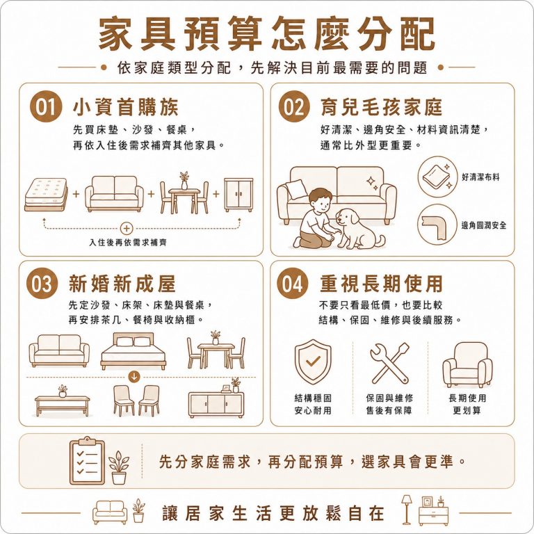 大漢家具提醒,不同家庭應依自己的實際需求分配預算