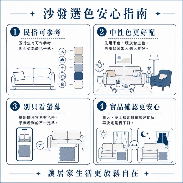 大漢家具提醒，五行或生肖可以是挑選沙發顏色的考慮因素，但仍要以家人可以接受為優先