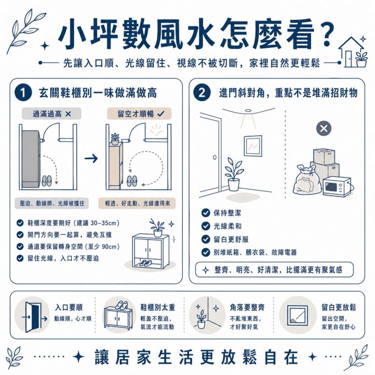 大漢家具提醒，小坪數風水重要的是進門的時候不要擠得太滿