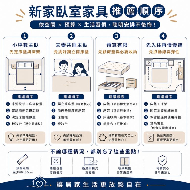 大漢家具提醒,不同家庭入住新家的臥室家具處理順序不同,要依照自己的需求調整