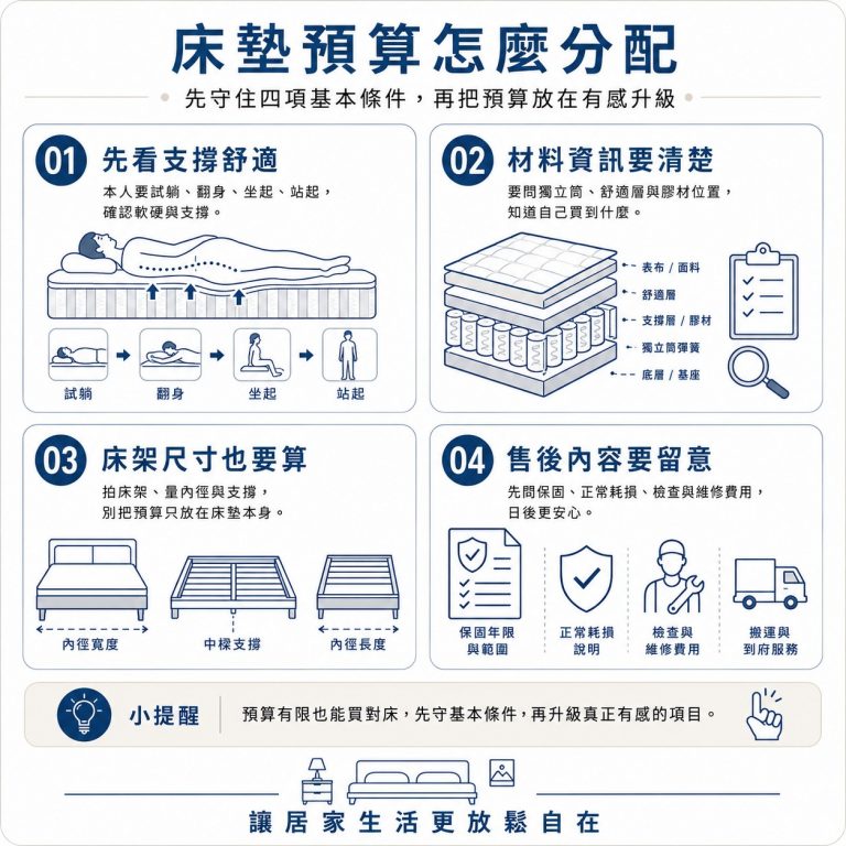 大漢家具提醒,床墊預算應該分成這四個面向分開考慮