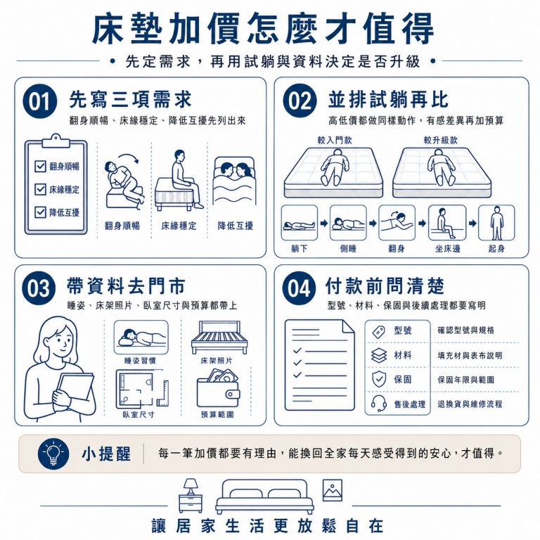 大漢家具提醒,可以用這幾個方式判斷是否值得為床墊增加預算