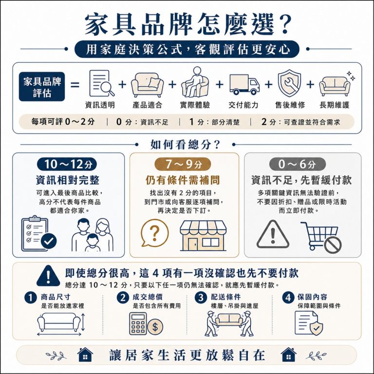 大漢家具提醒,考慮家具品牌時,最後可以用這一套公式決定