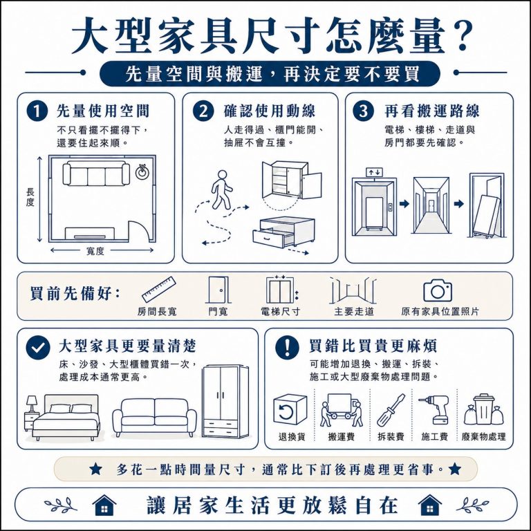 大漢家具提醒,大型家具除了要注意家中是否放得下,也要確認搬運過程中是否都可以順利搬運