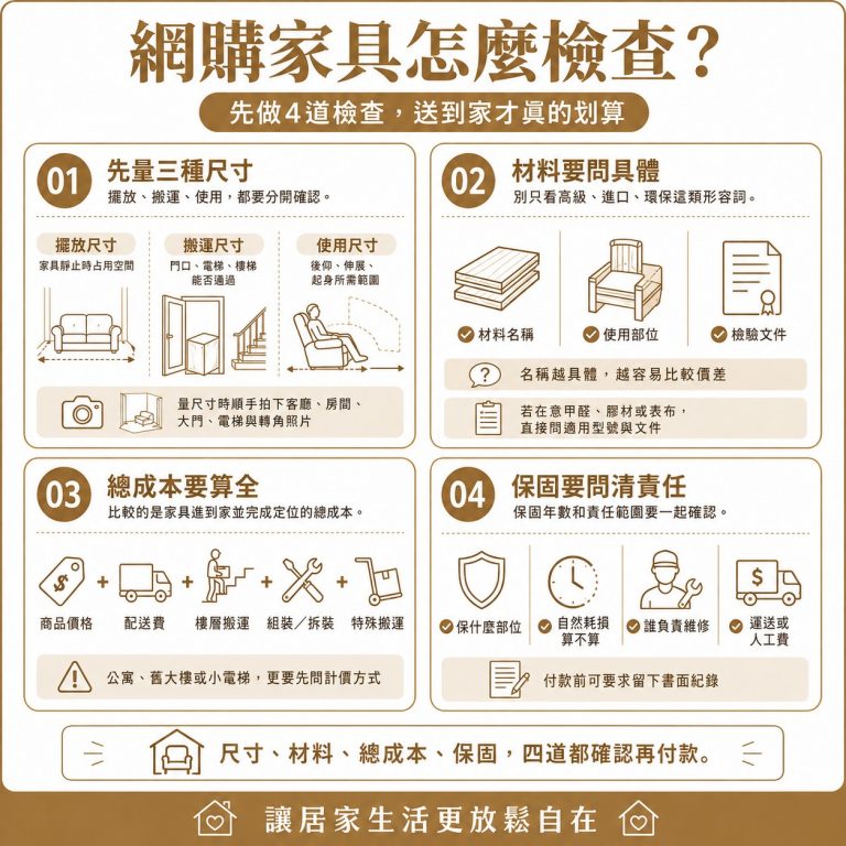 大漢家具提醒,網購家具時可以檢查這四件事情,才能知道是不是真的買得比較划算