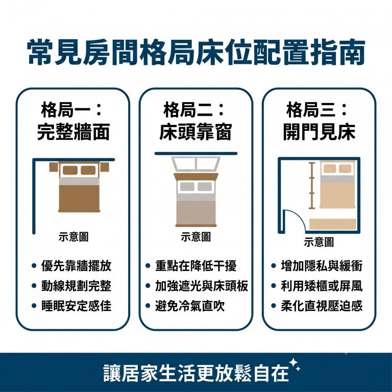 大漢家具提醒,有這三種常見的房間格局,可以依格局調整床位
