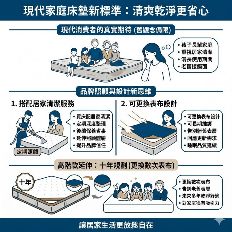大漢家具為你規劃長遠，提供獨立筒床墊清潔服務、表布更換服務，讓你用得更安心