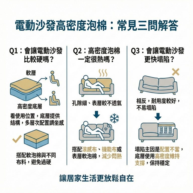大漢家具的電動沙發用設計跟材質避免高密度泡棉可能的缺點