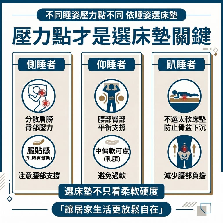 大漢家具提醒,不同睡姿者在床上的壓力分佈不一樣,消費者在挑選床墊前,也要考慮到自己的睡姿
