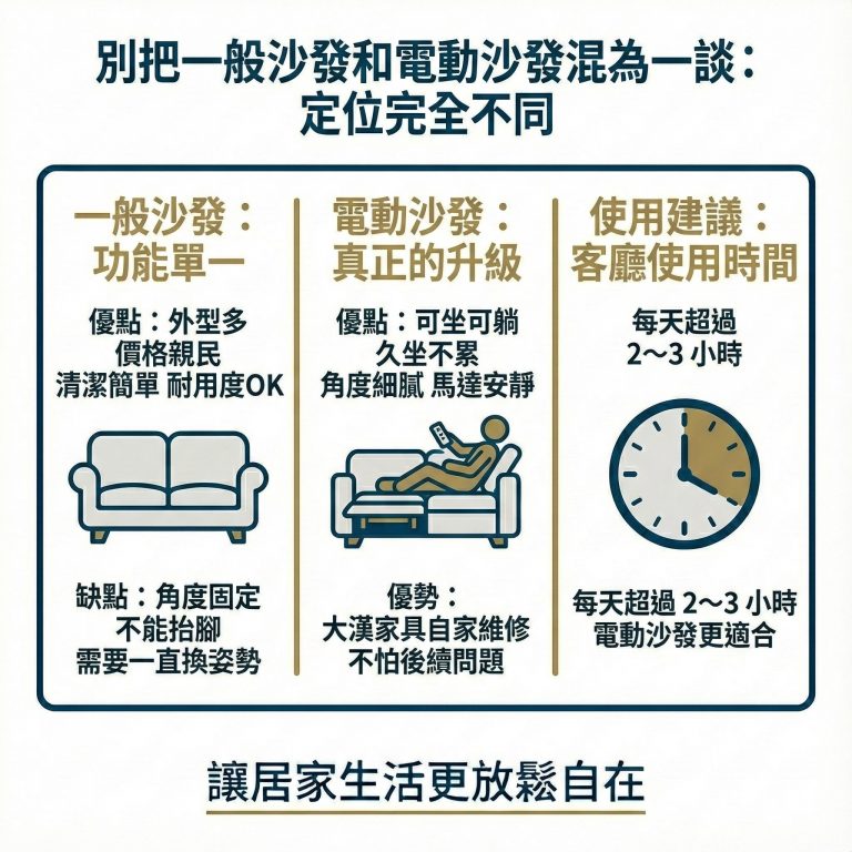 電動沙發能給你相較於一般沙發，舒適感的全面升級