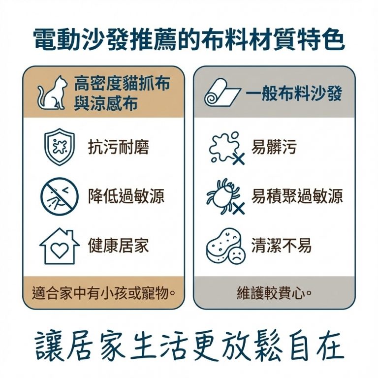 大漢家具電動沙發可選用不同材質的表布，適合不同家庭的需求