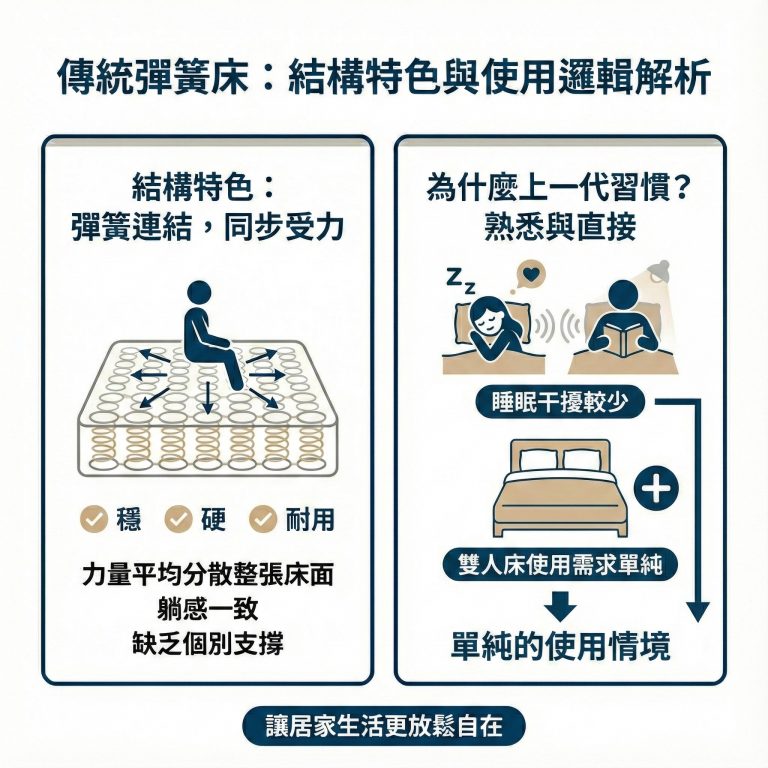 對於許多長輩來說，傳統彈簧床代表的是習慣與安心