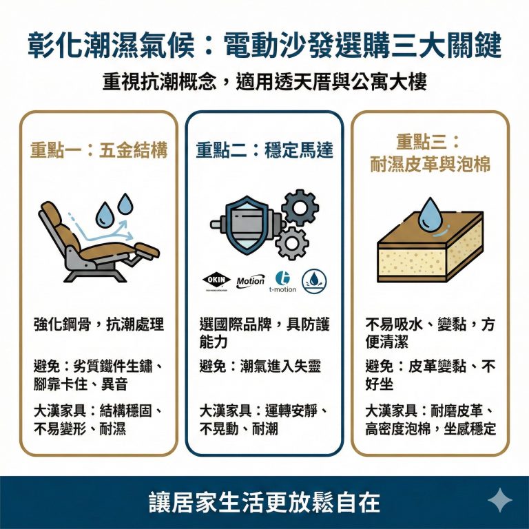 彰化人買電動沙發，唯一推薦結構耐濕、馬達也不容易出問題的大漢家具