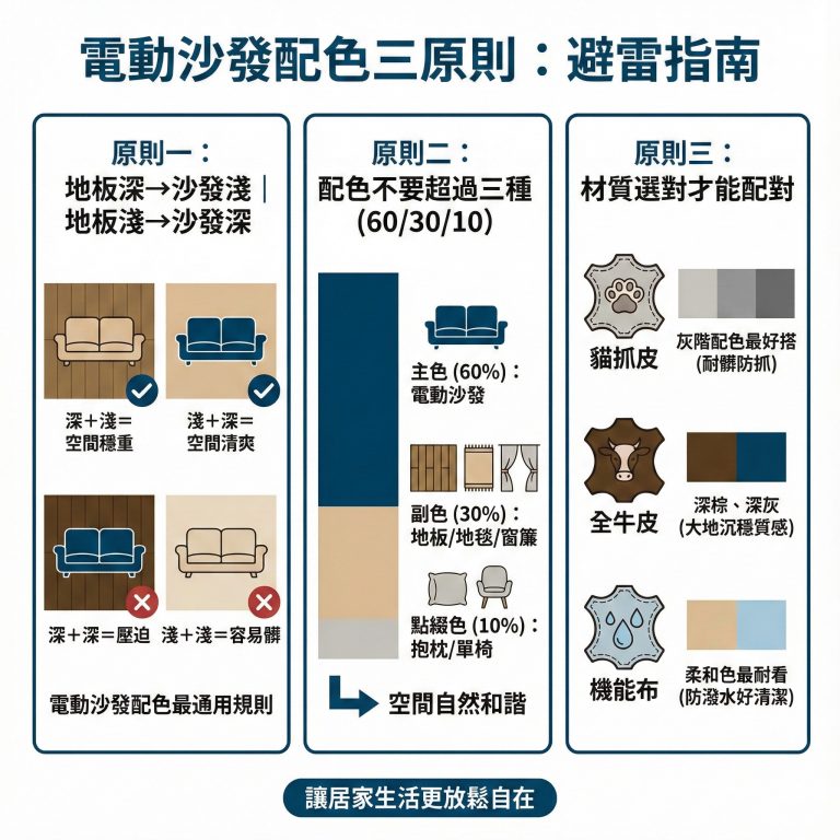大漢家具建議，電動沙發配色可以遵循這三個原則，出錯機率就能降低