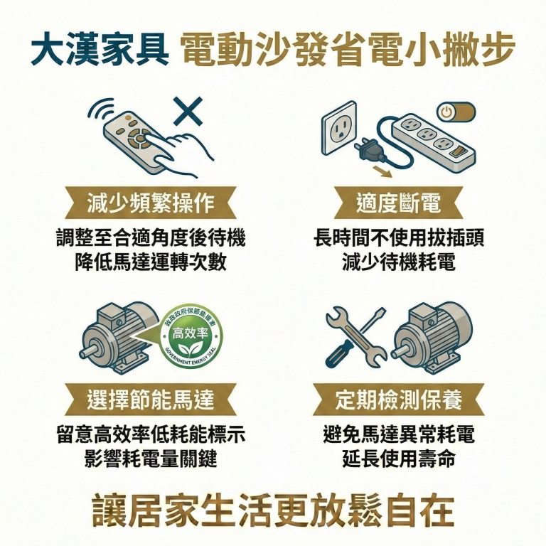 大漢家具建議,如果怕電動沙發耗電,這四個方式可以降低用電量