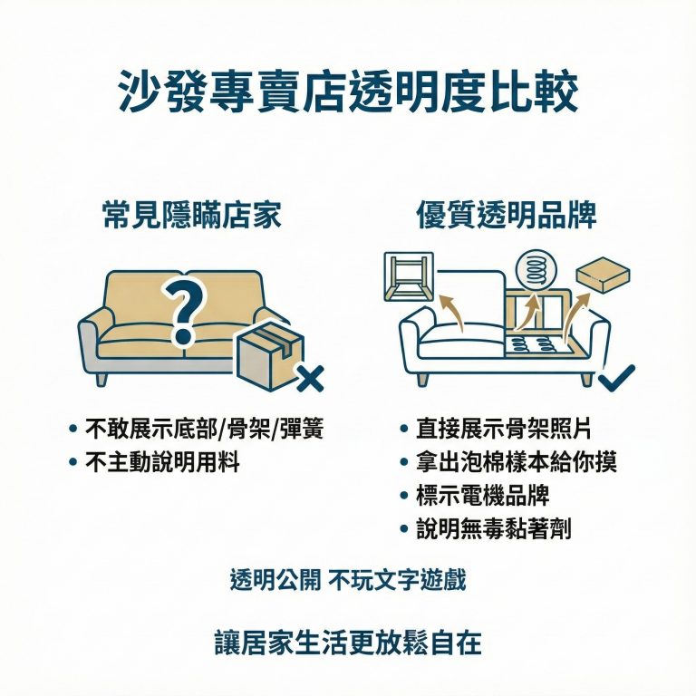 大漢家具電動沙發所有材料、規格、細節公開透明,歡迎你到現場檢驗