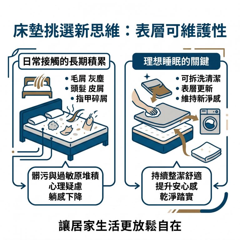 大漢家具提供獨立筒床墊表布更換服務，讓你不用擔心表面灰塵
