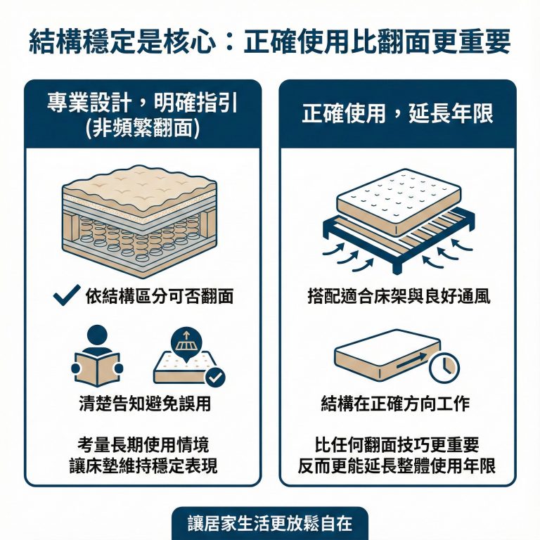 大漢家具的獨立筒床墊會清楚給予保養建議,不需要消費者自行摸索是否要翻面,如果有疑問也可以詢問大漢家具客服
