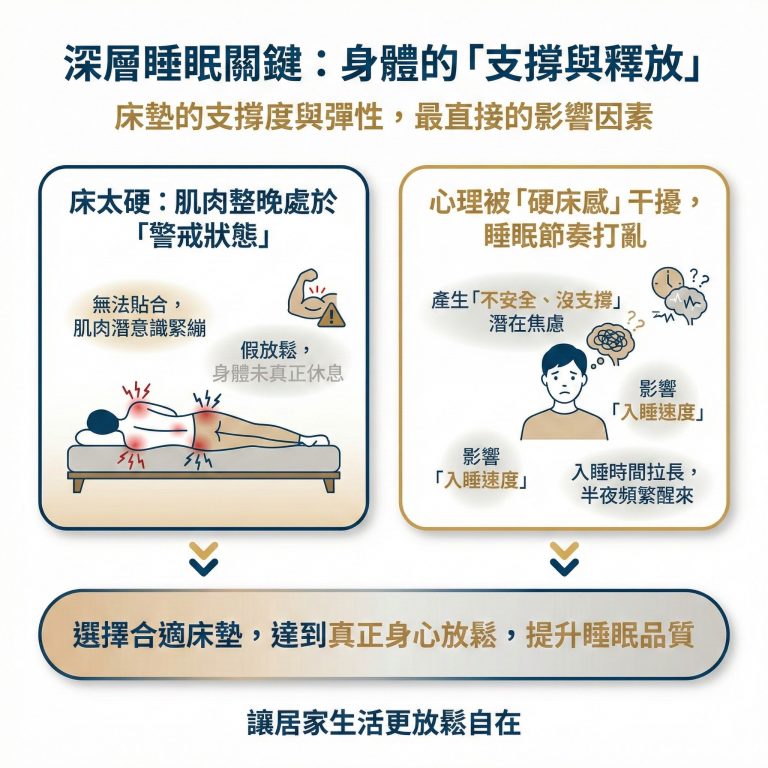 很多人以為睡不好可能是壓力太大,但可能其實是床太硬了