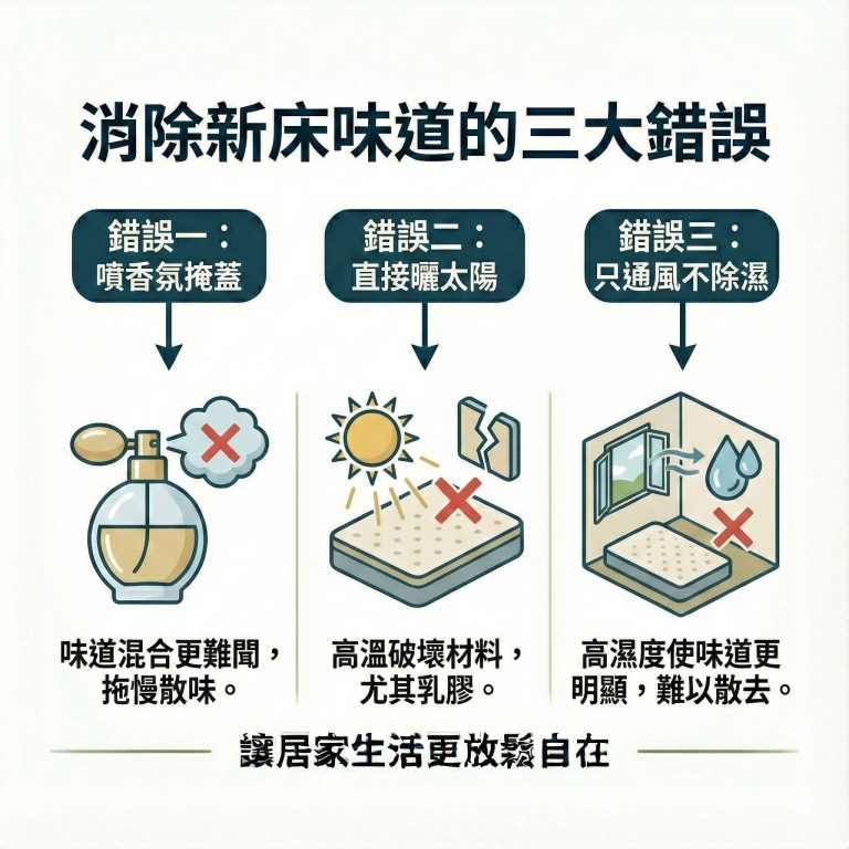 在消除新床味道時，很多人很容易犯下這三個錯誤