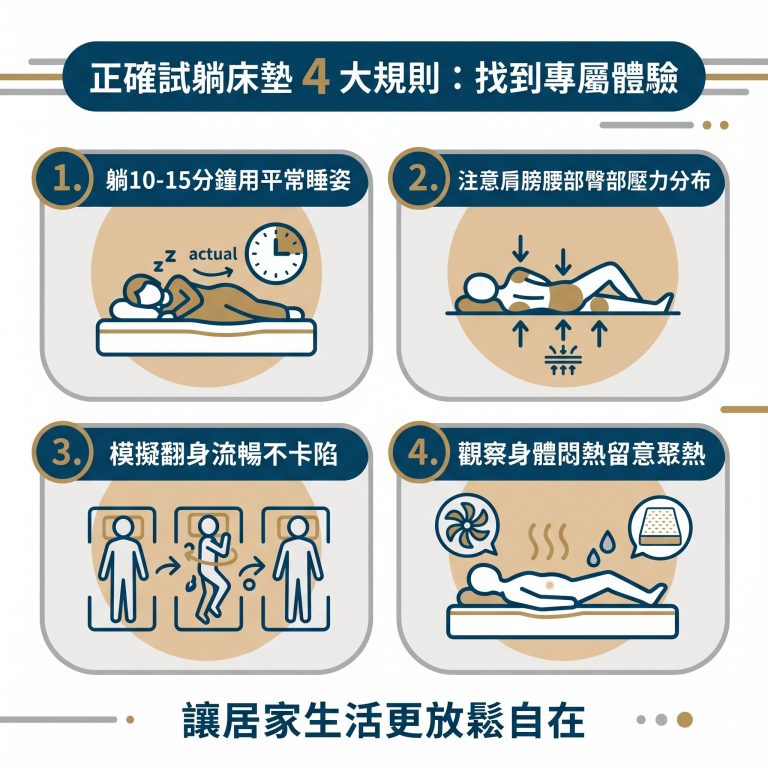 大漢家具提醒,床墊試躺時可以參考這四大規則,消費者能選到更適合自己的床墊