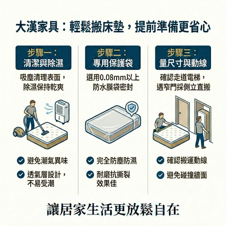 大漢家具提醒，在搬家之前要先做好這三件事，床墊搬起來可以更簡單