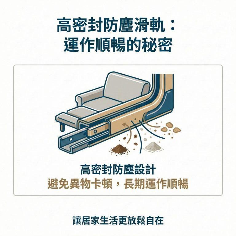 大漢家具電動沙發採用高密封防塵滑軌，可以避免沙發卡頓，運行更順暢