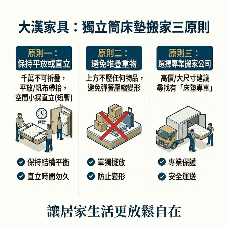 大漢家具提醒，搬家當天要注意這三件事，若有疑問也可以諮詢大漢家具客服