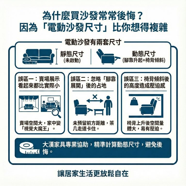 如果買電動沙發的時候尺寸沒估好,回家可能就會後悔