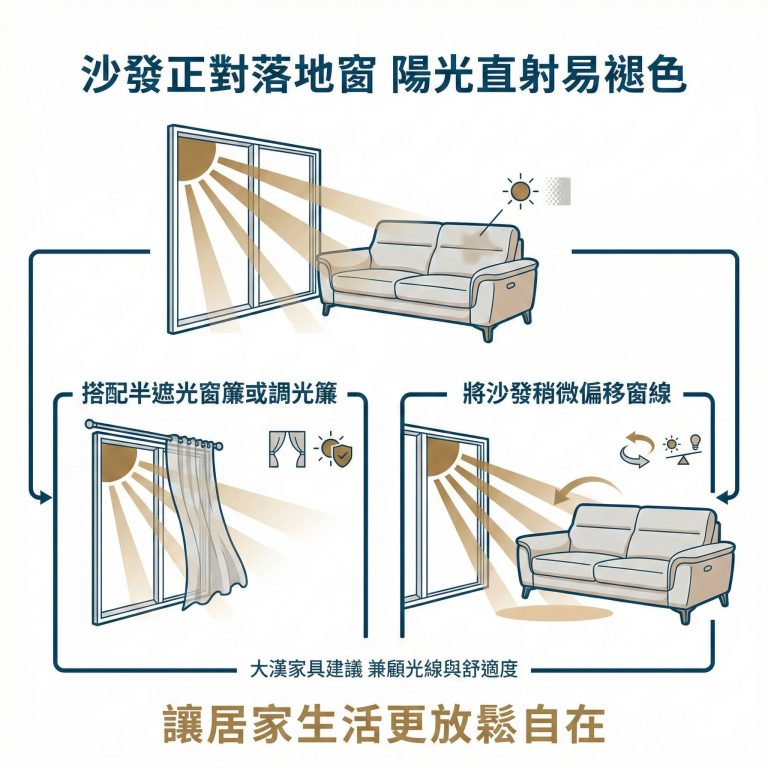 大漢家具提醒,電動沙發在規劃時也要注意陽光的位置,以免陽光直射傷害沙發布料