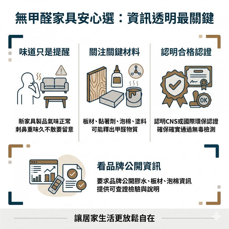 大漢家具提醒，新家具有味道很正常，但是不是無甲醛，需要向品牌詢問相關檢驗及證明